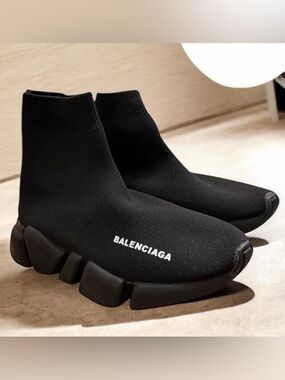 Balenciaga Speed Trainer Black Sock-Style Chunky Sole Sneakers